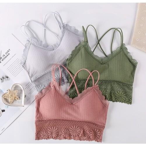 Lace Bra Women Intimates Yoga Tops Seamless Bra Padded Wire Free Running Yoga Gym Crop Top Women Push Up Sport Bra Girl Top
