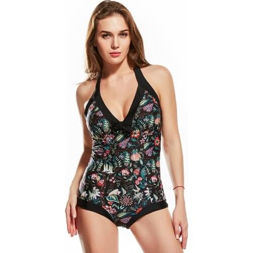 2018 Push Ups Print Backless Durable Hot Spring Slim Sexy Swimwear One-piece Suits Wire Free with Chest Pad Swimsuits Wholesale