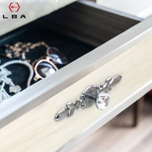 Furniture Hardware Handle Diamond Shape Design Crystal Glass Knobs Cupboard Pulls Drawer Knobs Kitchen Cabinet Handles