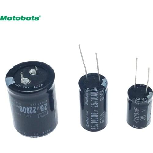 MOTOBOTS 5pcs 25V 4700UF 10000UF 22000UF High Frequency Low ESR Aluminum Electrolytic Capacitor Protection Board Car Automotive