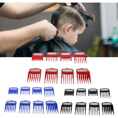 8PCS Profession Oil Electric Hair Cutter Limit Comb Set Gradient Carving Caliper Fine Cut Round Combs Hair Clipper Styling Tool