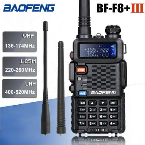 Baofeng BF-F8+ III Upgrade Walkie Talkie Police 2-Way Radio Pofung F8+ III 5W U/VHF Dual Band Outdoor Long Range Ham Transceiver