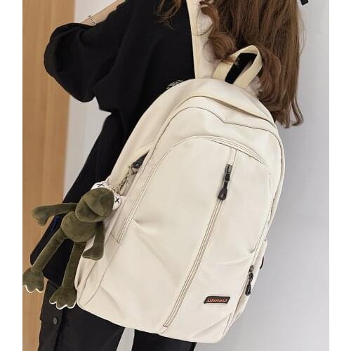 Girl Boy Solid Color College Backpack Ladies Travel Waterproof Bag Women Men Harajuku Backpack Fashion Female Laptop Student Bag