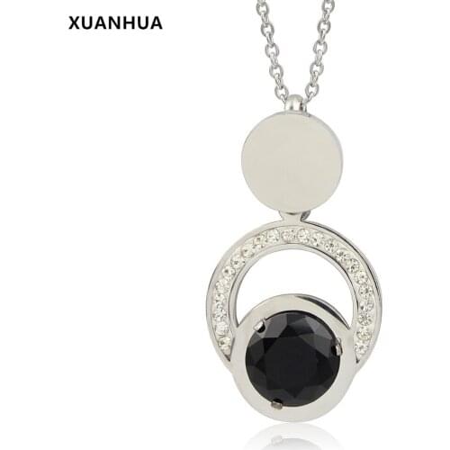 XUANHUA Stainless Steel Necklaces & Pendants Jewelry Accessories Pendant Choker Fashion Jewelry Stone Collares Women Necklace