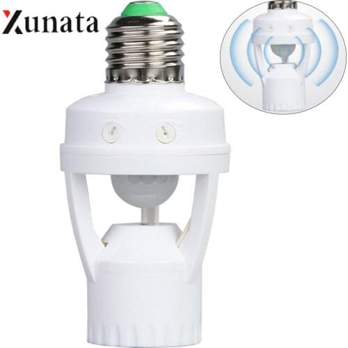 100-240V PIR Motion Sensor Socket E27 Lamp Holder Auto Smart Induction Switch E27 Lamp Base with Sensor Ampoule Infrared Adapter