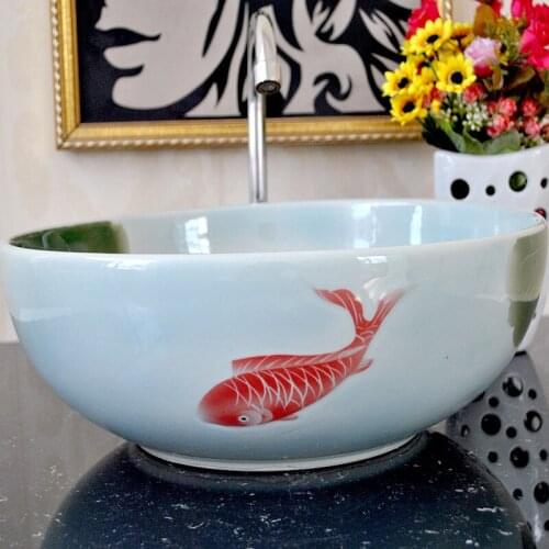 Lotus Pond Supply Jingdezhen hand-painted ceramic art basin wash basin stage non-toxic lead-free 32013
