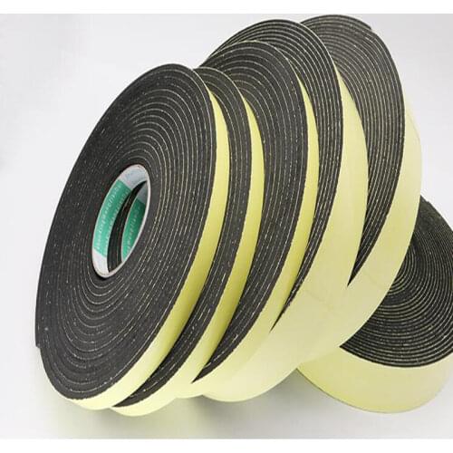 Strong adhesion EVA black sponge foam rubber tape anti-collision seal strip 1, 2, 3mm thick