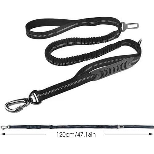 120cm Adjustable Dog Seat Belt Pet Dog Car Seat Belts Pet Leashes Lead Leash Harness Reflective Elastic Bungee Puppy Safety Belt