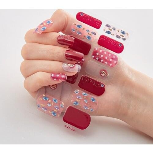 Christmas Dress Up Glitter Series Nail Adhesive Polish Foil Nail Wraps DIY Decals Plain Stickers Nail Stickers Designer