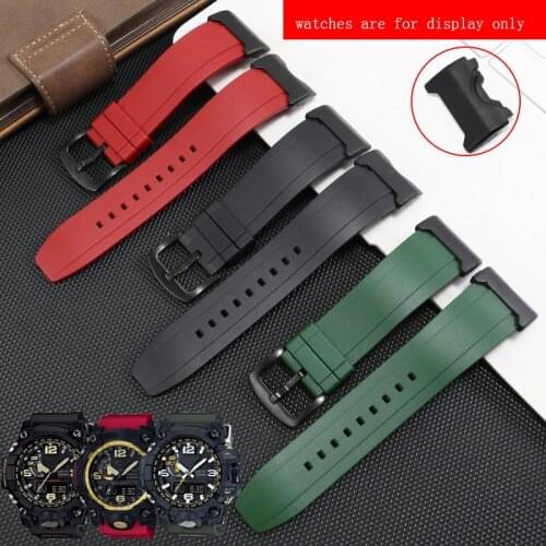 Special Interface Soft Rubber Watchband Black Red Blue Bracelet Replacement Belt For G SHOCK GWG-1000 Mens Wristband