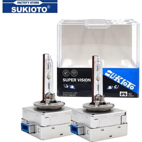 SUKIOTO 2PCS D8S 5500K White Auto Lamp Bulbs Metal 12V 35W 55W D8S HID Xenon Headlight Bulb OEM Quality 12V Car Light Source