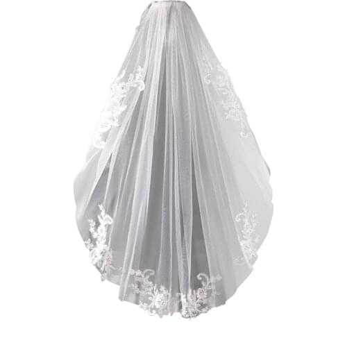 Wedding Bridal Veil with Comb Bridal Tulle Veils Wedding Hair Accessories for Brides 2 Tier Fingertip Length