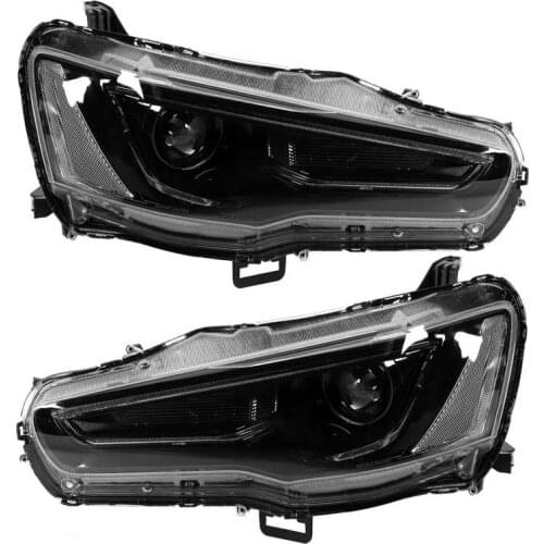 VLAND LED Dual Beam Projector Dynamic Headlights Blackout for Mitsubishi Lancer/Evo X 2008-2017 LHD Car Accessories