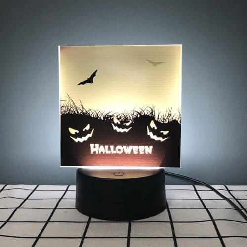 Led Lamps Halloween Pumpkin Bats Lamp Pattern Night Light Scene Lighting Arrangement Props Night Decoration TS1