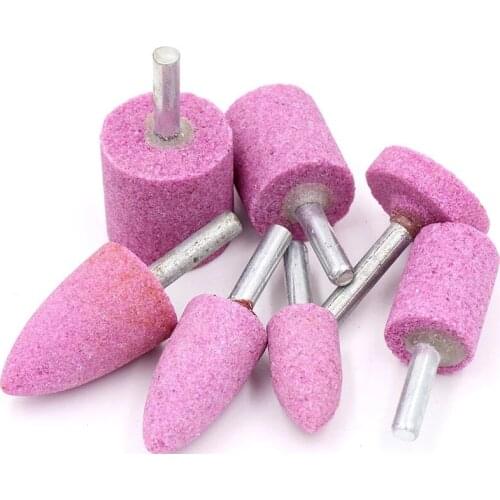 1/5pcs 6mm Shank Abrasive Stone Points Polishing Grinding Head Electric Drill Bit Wheel For Ceramics Rotary Accessory Power Tool