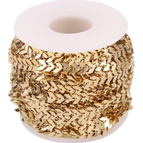 1 Meter Width 6mm Stainless Steel Chain Gold Leaves Chains for DIY Bracelet Anklet Jewelry Making Supplies Bulk Items Wholesale