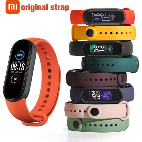 100% Original Xiaomi Mi Band 5 Strap Silicone Bracelet Mi Band5 Yellow Strap Wrist XiaoMi Mi Band 5 Replacement Silicone Strap