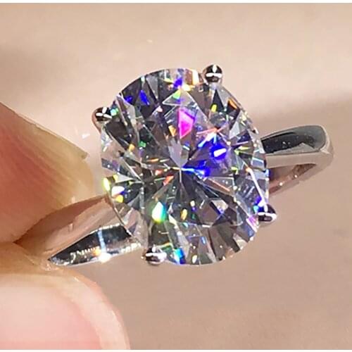 10K Au417 White Gold Women Ring Moissanite Diamonds 1 2 3 4 5 Carat Oval Elegant Wedding Party Engagement Anniversary Ring