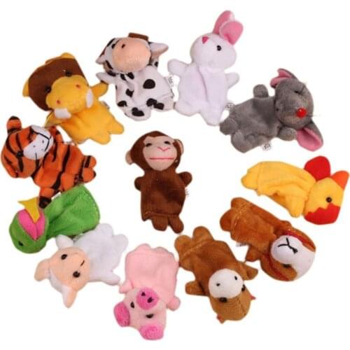 12Pcs Chinese Zodiac Soft Animal Puppet Finger Toys PLush Toys Stress Relief Toy Funny Kids Gift 20