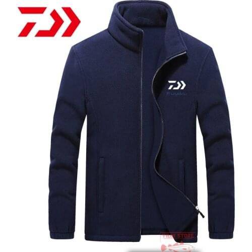 2021 Daiwa Fishing Jackets Autumn Winter Men Outdoor Thick Warm Fleece Anti Cold FIshing Clothing Plus Size Fishing Coats M-9XL