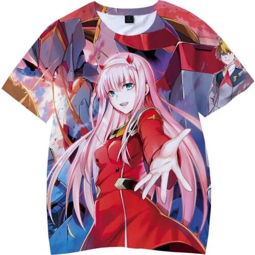 2021 Anime DARLING in the FRANXX 3D Printed T Shirt Boys Girls Harajuku Cartoon T Shirt Men Women Summer Fashion Casual T Shirt
