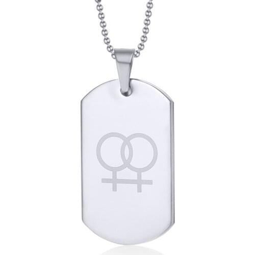2021 LGBT Fashion And Simple Titanium Steel Material Europe And America Style Tag Necklace Suitable For Coupless Accessories
