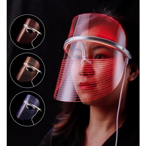 3 Colors LED Facial Light Therapy Face Mask Skin Care Beauty Device Treatment Anti Acne Wrinkle Removal Facial Rejuvenation Tool
