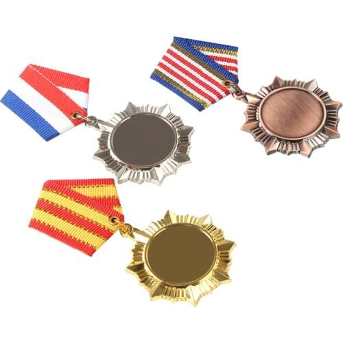 3pcs Medal Alloy Durable Bronze Gold Silver Monument Medals Honor Medals Award Medals for Competition Gold, Silver, Bronze