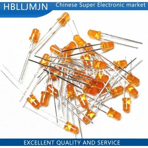 500pcs LED 3mm Orange/Amber Ultra Bright Round light emitting diode lamp