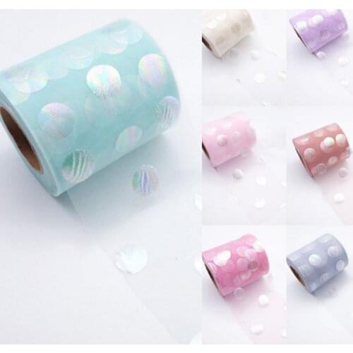 8cm/13cm big polka dot tulle roll 25 yards DIY handmade material headdress bow bow shoes hats accessories