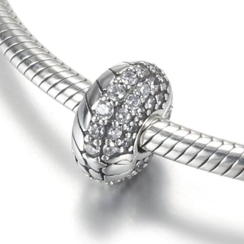 Authentic S925 Bead Snake Clip Stopper Charm fit Lady Bracelet Bangle For Women DIY Jewelry