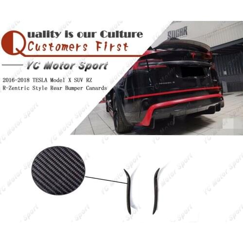 Car Accessories Carbon Fiber RZ R-Zentric Style Rear Canard 2pcs Fit For 2016-2018 Model X SUV Rear Bumper Canards