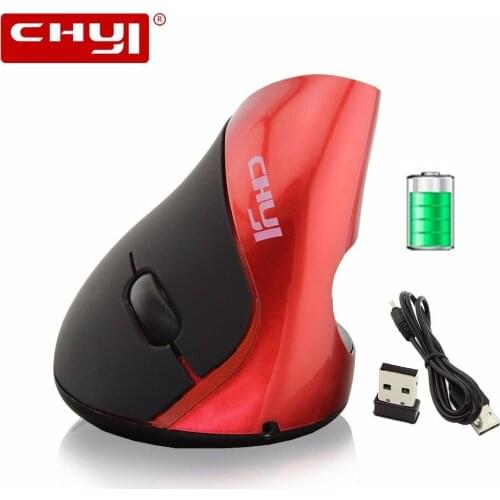 CHYI Ergonomic Vertical Wireless Mouse Right Hand Computer Gaming Rechargeable 5 Button USB Optical Mice For Laptop PC