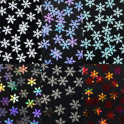 6 Colors Snowflake Sequins Glitter Flakes For Christmas DIY Accessories Crystal Mud Epoxy Resin Mold Fillings Nail Art Supplies
