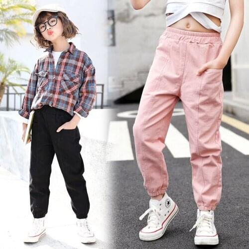 Girls Pants Spring Autumn Comfortable And Wild 2021 New Little Loose Trousers Students Korean Version Children Clothing Overalls