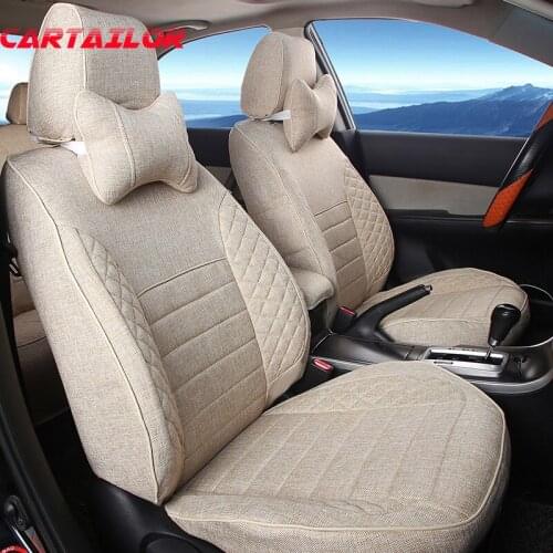 CARTAILOR Car Seat Cover Flax Fabric Custom Fit for Volkswagen VW Magotan Seat Covers Cars Seats Protection Interior Accessories