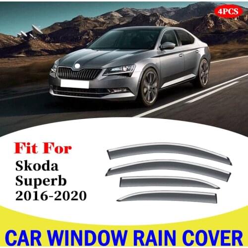 For Skoda Superb 2016-2020 car window deflectors car wind deflector sun guard rain vent visor cover styling accessories