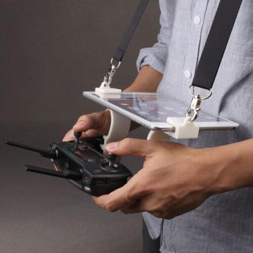 Dual Hook Holder Support 7.9in 9.7in Tablet Bracket Remote Controller Clip for DJI SPARK/ MAVIC PRO Remote Control with Strap