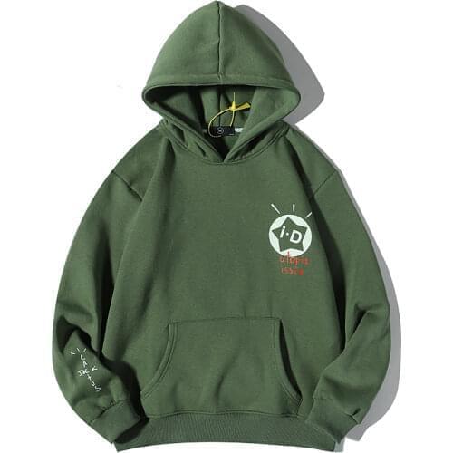 Travis Scott Catcus Jack Letter Print Fleece Mens Sweatshirt Stranger Things Oversize Harajuku Streetwear Casual Hoodies