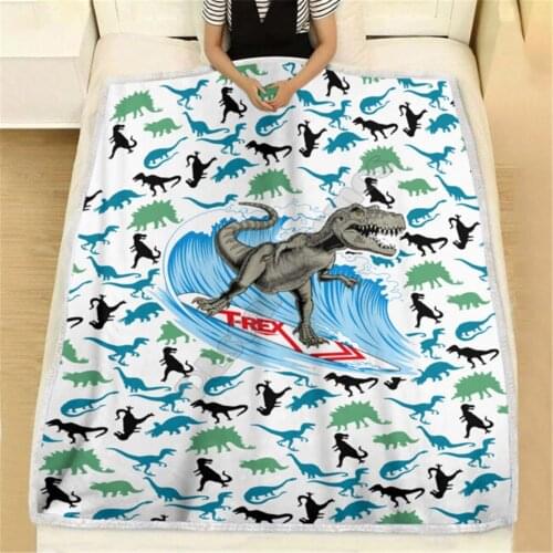 Love Dinosaur 3d printed fleece blanket Beds Hiking Picnic Thick Quilt Fashionable Bedspread Sherpa Throw Blanket 02