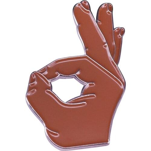 HOSENG Funny OK Gesture Positive Motivational Badge Popular Shirt Backpack Alloy Brooch Fashion Enamel Pin HS_620