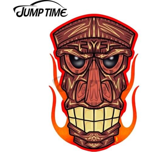 JumpTime 13 x 6.5cm For Tiki statue Car Stickers Windshield Refrigerator Decal Bumper Personality Anime Decoration Windows Decal
