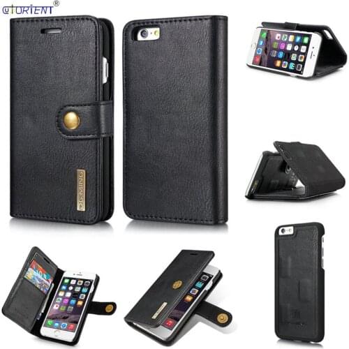 Stand Leather Case For Apple iPhone 6 6S Plus Luxury Flip Cover for iPhone 6 S Plus Detachable Fitted Phone Wallet Cases Bumper