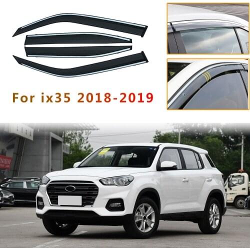 Window Visor For Hyundai IX35 2018 Car Styling Smoke Window Sun Rain exterior visor Deflector Guard Accessories 4pcs Auto parts