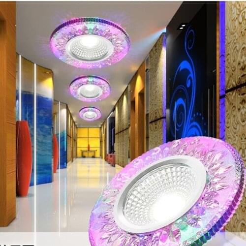 LED Downlight Round 3W colorful LED Lamp phantom Color Panel Light RGB white Ceiling Recessed Acrylic AC 110V 220V