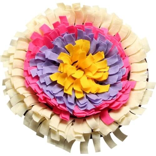 Round Dog Smell Training Sniffing Feeding Mat Washable Piecing Blanket Pet Playing Toy Encourages Natural Foraging Skills Mat