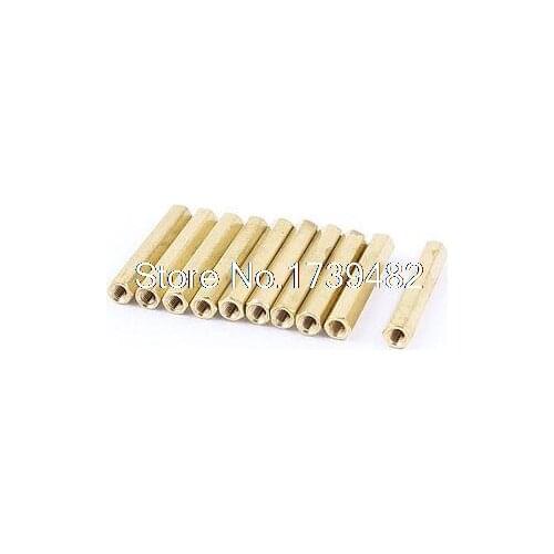 M3 x 28mm Female/Female Thread Brass Hex Standoff PCB Pillar Spacer 10pcs