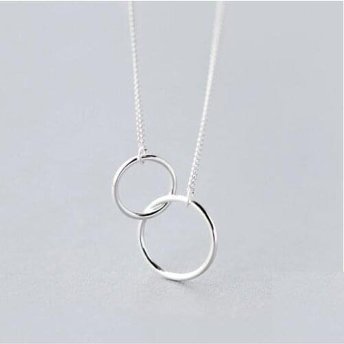 Minimalist 925 Sterling Silver Hollow Round Pendant Short Clavicle Necklace Gift For Women Wedding Fine Jewelry DA02