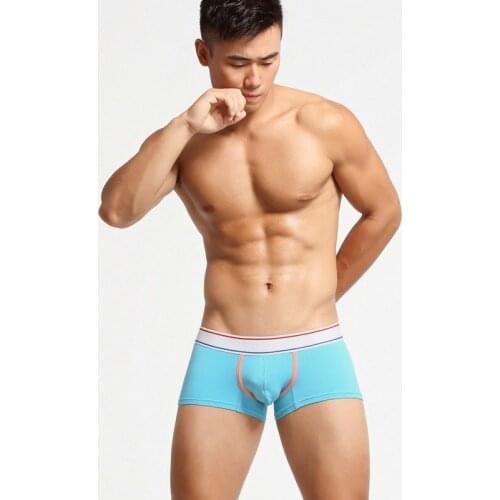2021 New Fashion Mens Close-fitting Breathable Boxer Briefs Mens Fashion Color Matching Low-waist Sexy Boxer Briefs