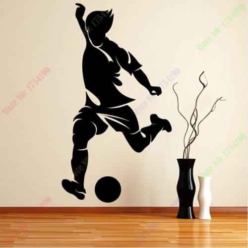 New Left Foot Striker Football Wall Paper Living Room Decorative Sport Player Wall Sticker Home Decor Free shipping